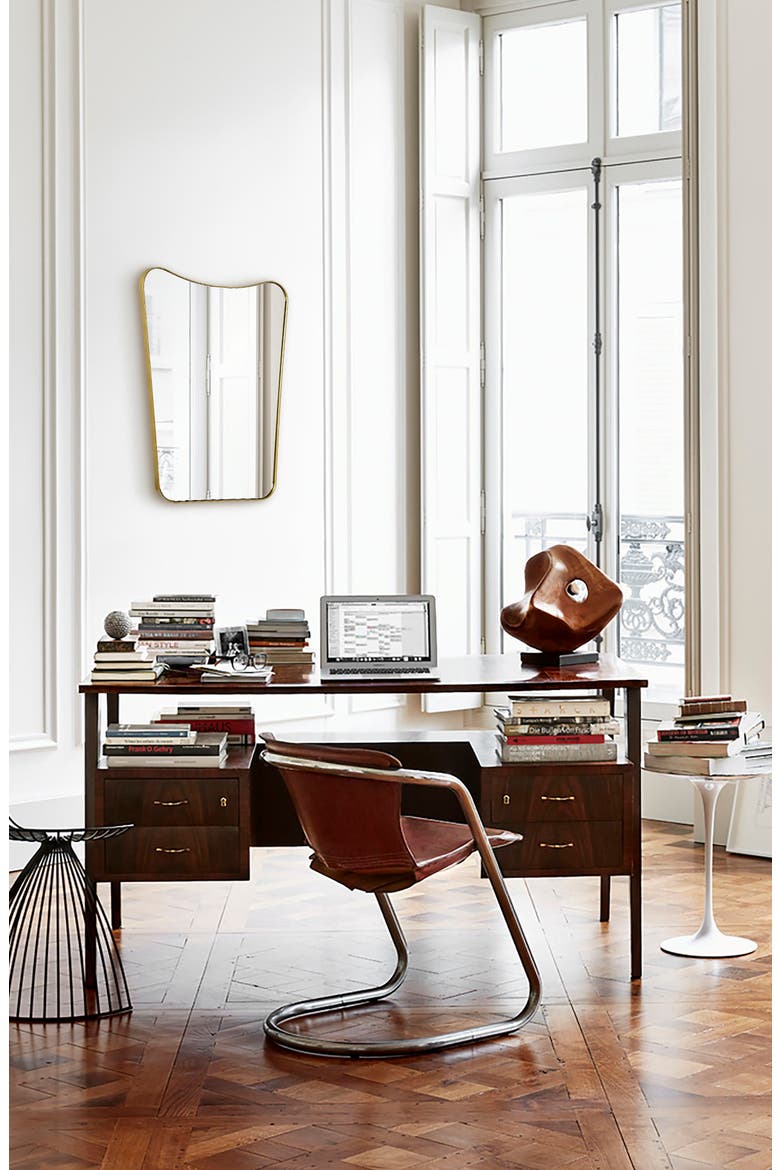 Tufa Mirror, Alternate, color, GOLD POWDER COATED
