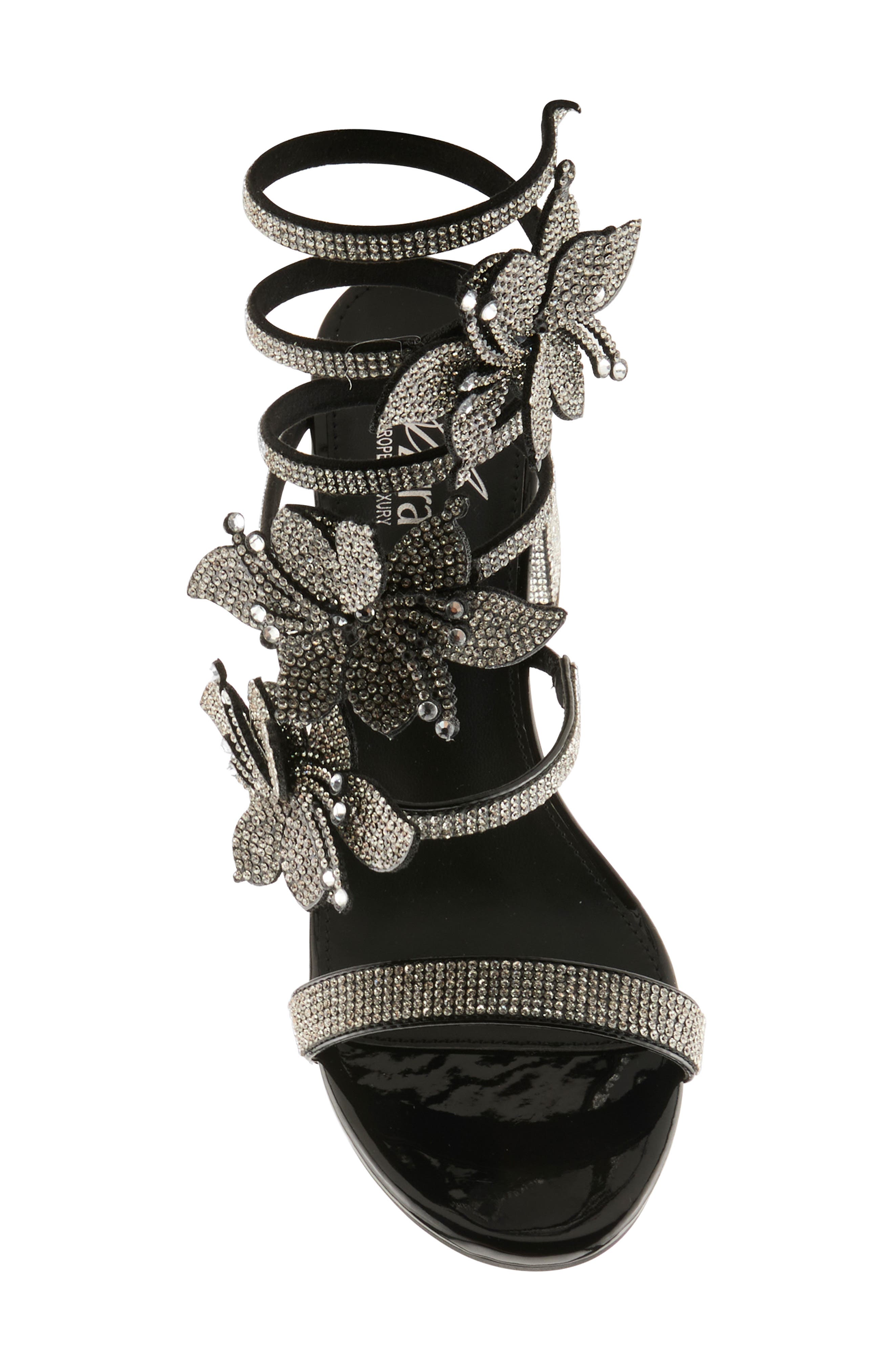 AZURA BY SPRING STEP To The Moon Ankle Wrap Sandal, Alternate, color, Black Multi