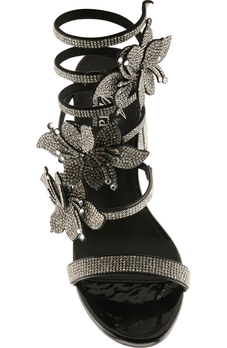 AZURA BY SPRING STEP To The Moon Ankle Wrap Sandal, Alternate, color, Black Multi