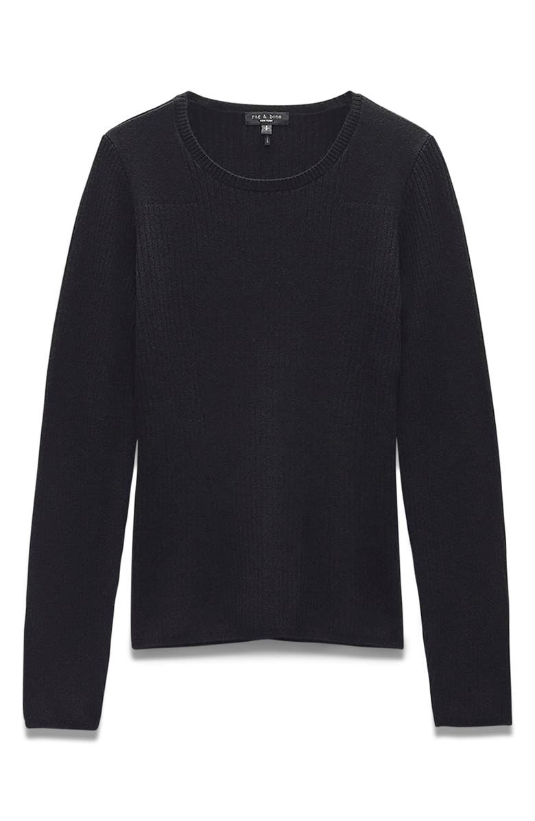 rag & bone Audrina Rib Sweater, Alternate, color, Black