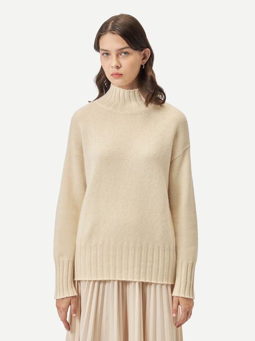 Gobi Mongolian Cashmere Relaxed-fit Cashmere Turtleneck In Off White