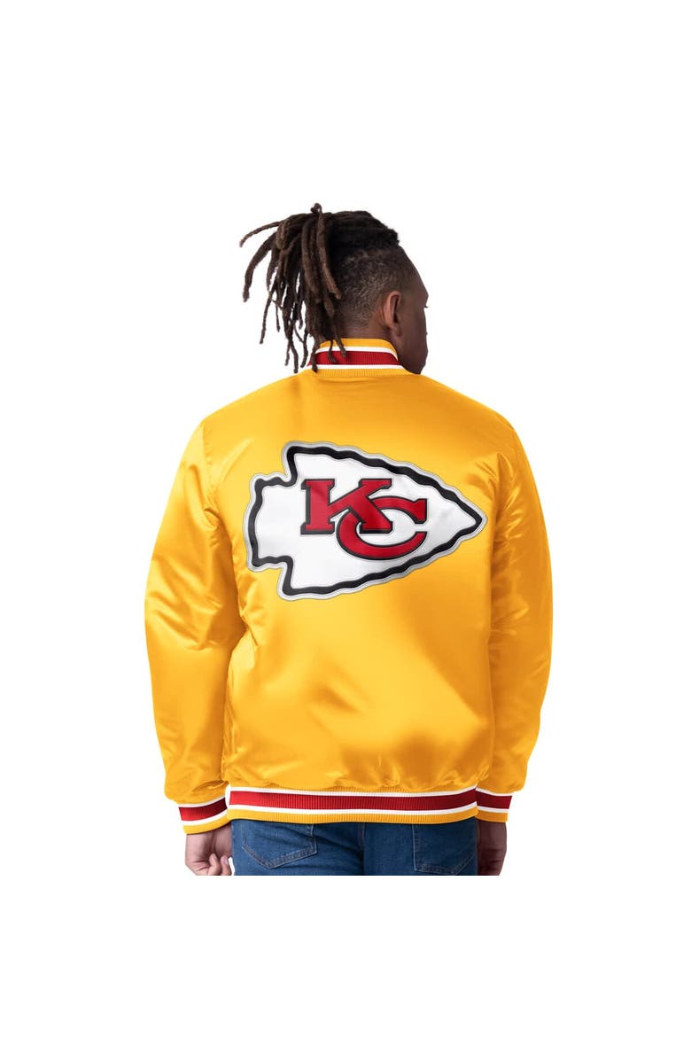 STARTER Men's Starter  Red/Gold Kansas City Chiefs Closer Reversible Satin Full-Snap Jacket, Alternate, color, 