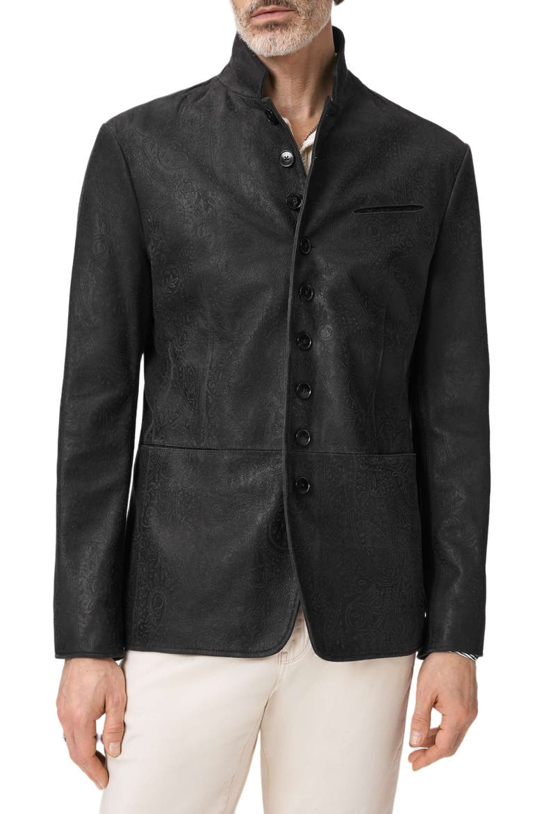 Woodward Tooled Paisley Goat Suede Jacket, Main, color, CHARCOAL