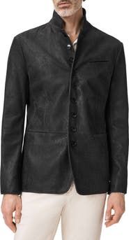 John Varvatos Woodward Tooled Paisley Goat Suede Jacket