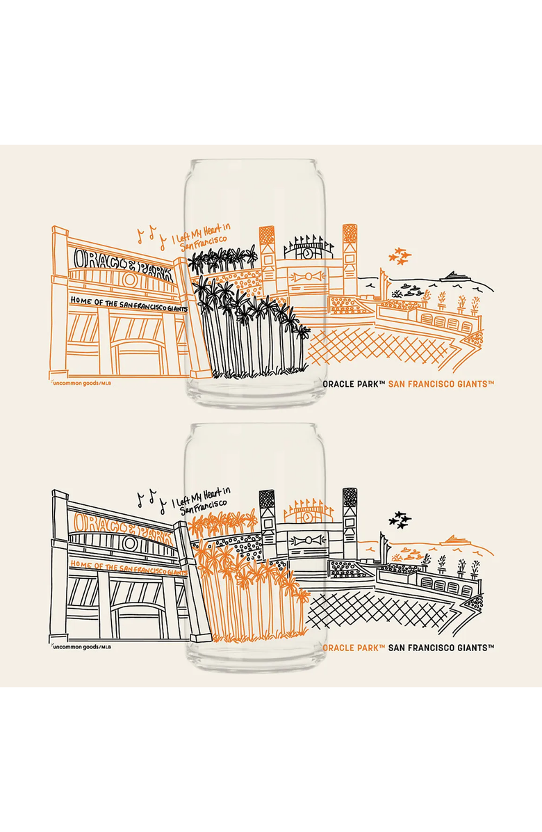 Uncommon Goods MLB Stadiumscape Can-Shaped Glasses - Set of 2, Alternate, color, San Francisco Giants