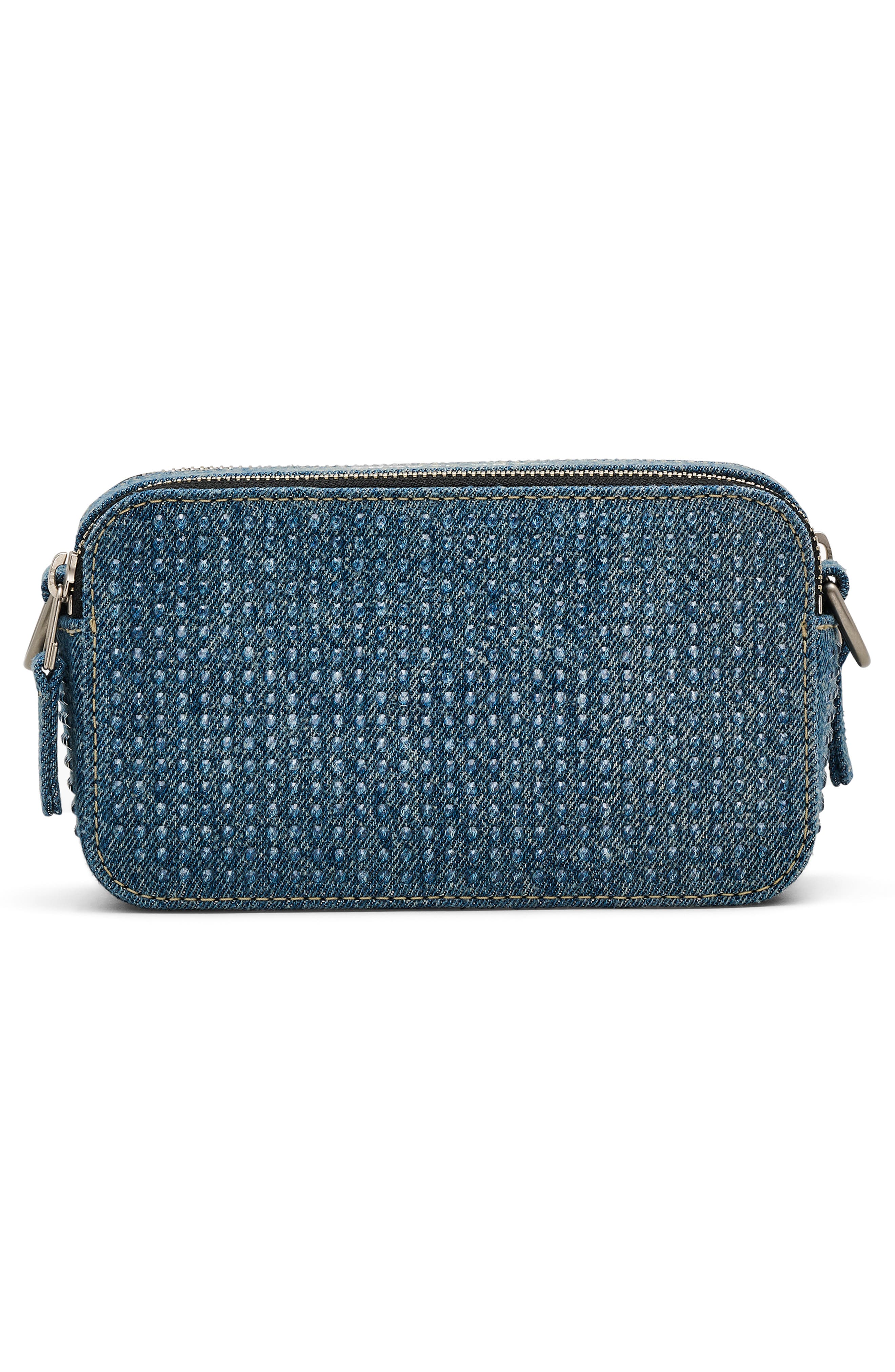Marc Jacobs The Crystal Denim Snapshot Crossbody Bag, Alternate, color, 