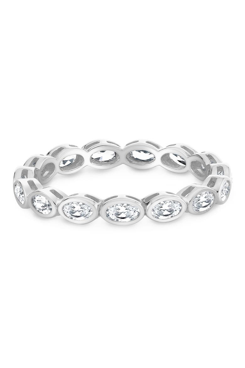 Oval Cut Cubic Zirconia Eternity Band, Alternate, color, PURE PLATINUM / CLEAR STONE