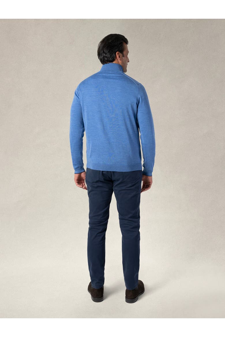 Eastwood Quarter Zip Sweater, Alternate, color, Sky Blue with Navy Tipping