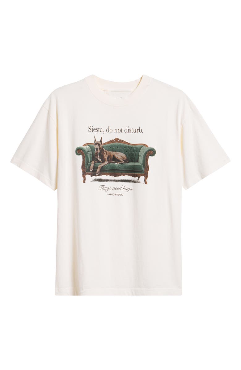SANTO STUDIO Siesta Time Graphic T-Shirt, Alternate, color, Cream