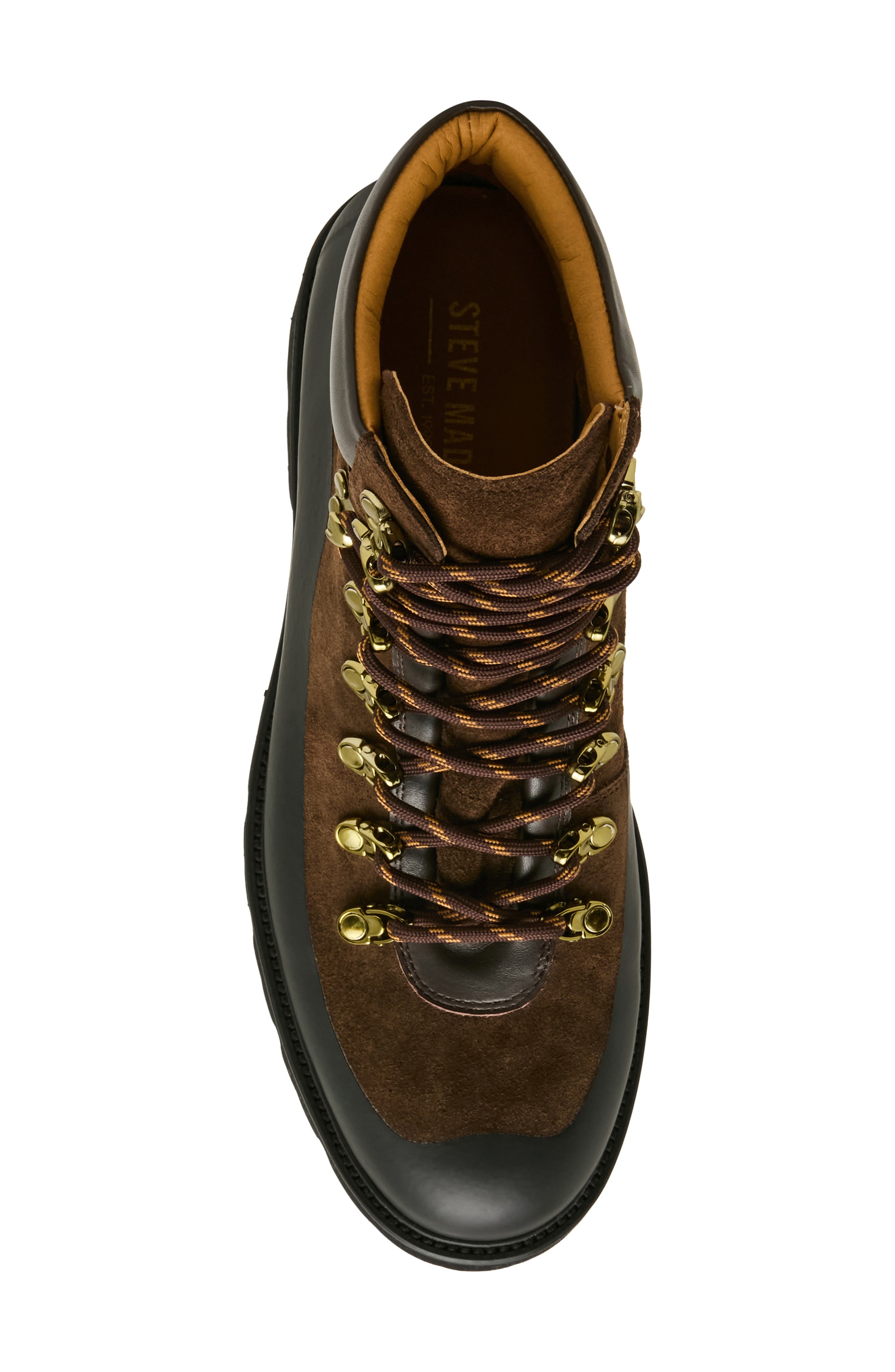 Garno Leather & Suede Lace Up Boot, Alternate, color, BRWON SUEDE