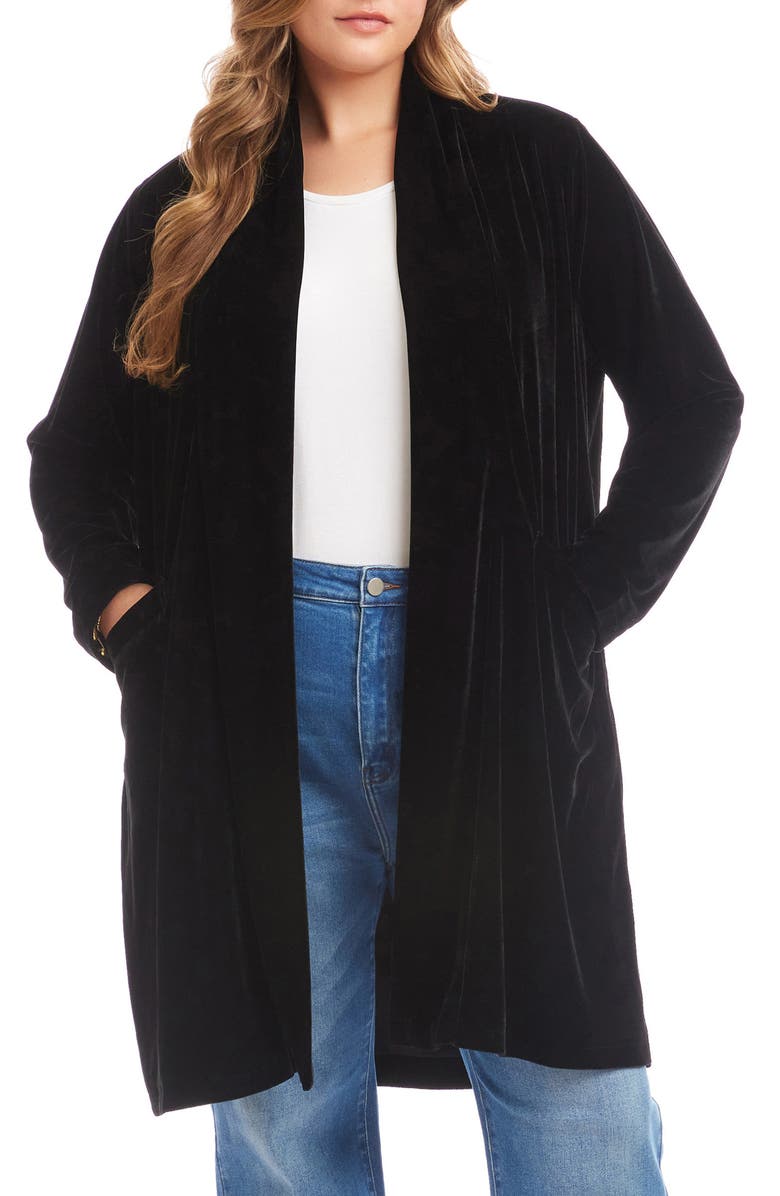 Karen Kane Velvet Duster, Main, color, Black
