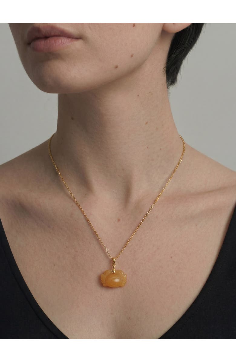 seree Zodiac collection Cancer Jade stone necklace, Alternate, color, Off White