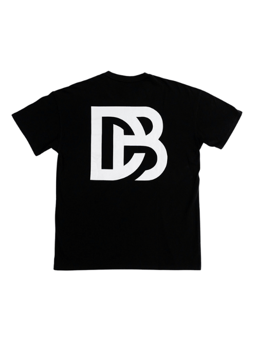 Dapper Boi Black Db Drop Shoulder Tee In Black