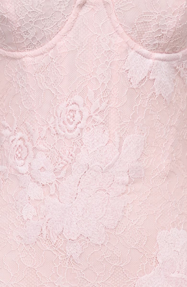HOUSE OF CB Lucienne Lace Corset Strapless Gown & Bolero, Alternate, color, Pink