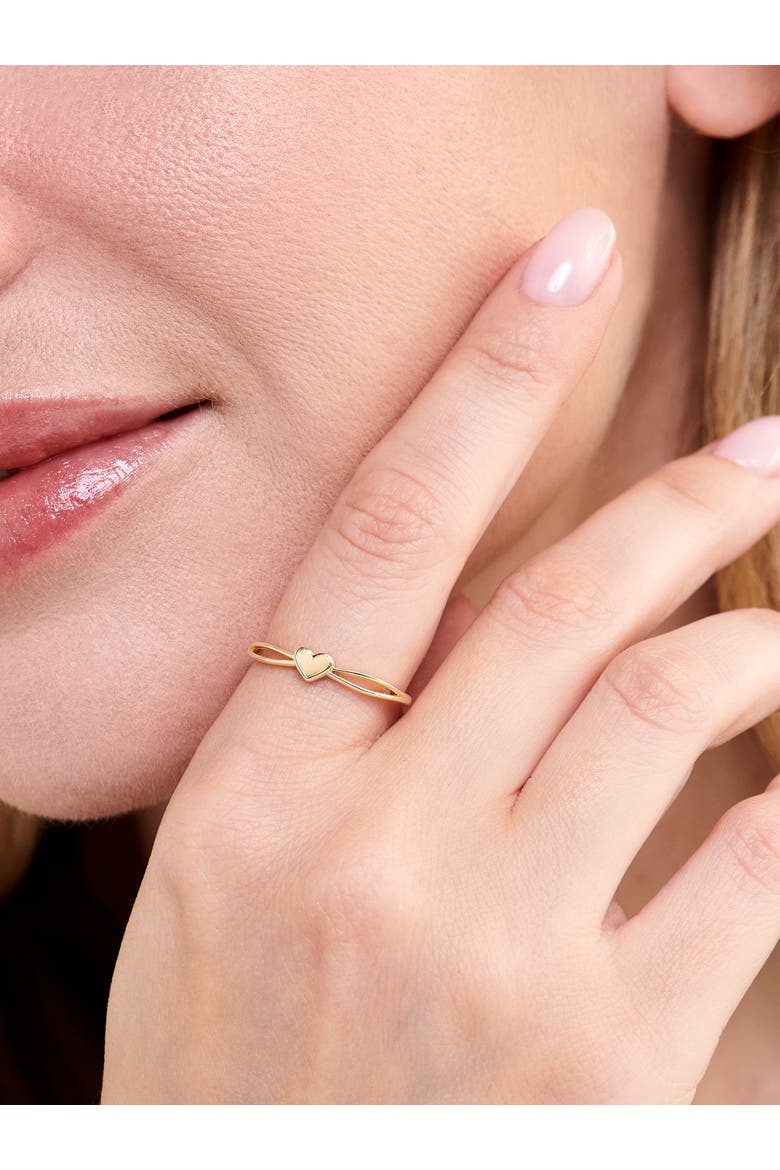 Heart Knot Ring in 14K Gold, Alternate, color, Gold