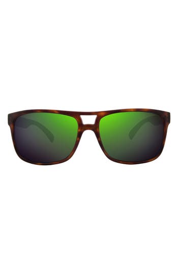 Revo Cooper 65mm Polarized Wrap Sunglasses In Green