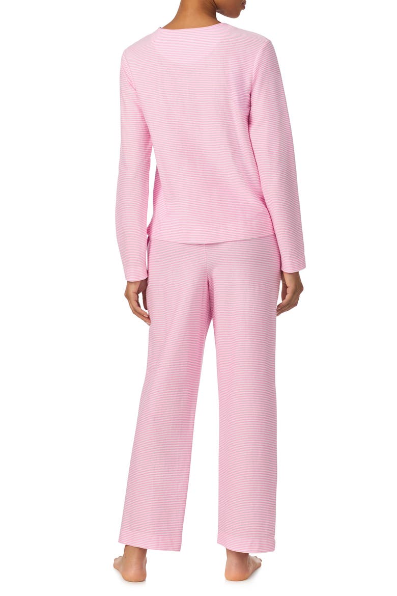 Print Cotton Ankle Length Pajamas, Alternate, color, PINK STRIPE