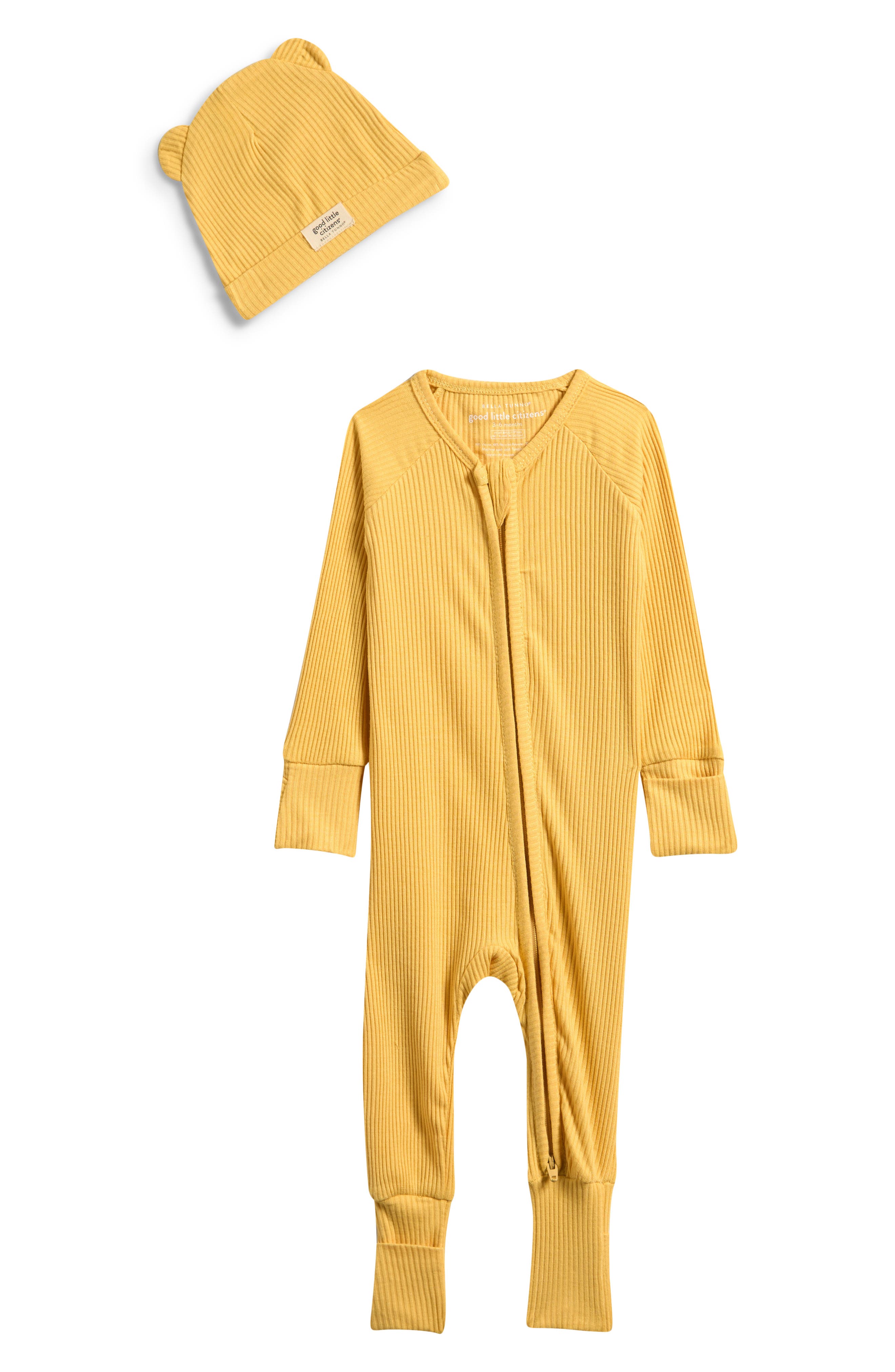 Rib One-Piece & Hat Set