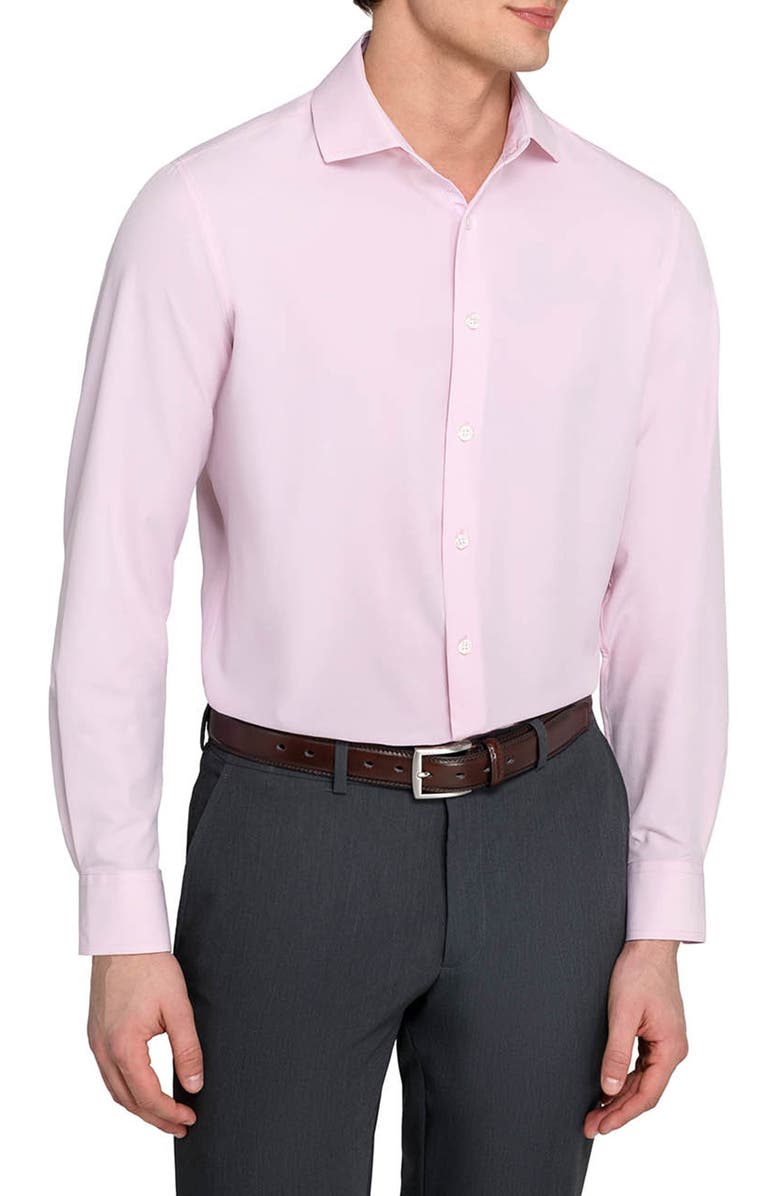 W.R.K Slim Fit Solid Pink Performance Dress Shirt, Alternate, color, Pink
