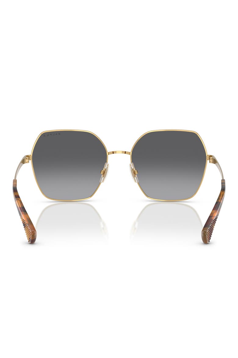 58mm Polarized Gradient Square Sunglasses, Alternate, color, GOLD / POLAR GRADIENT GREY