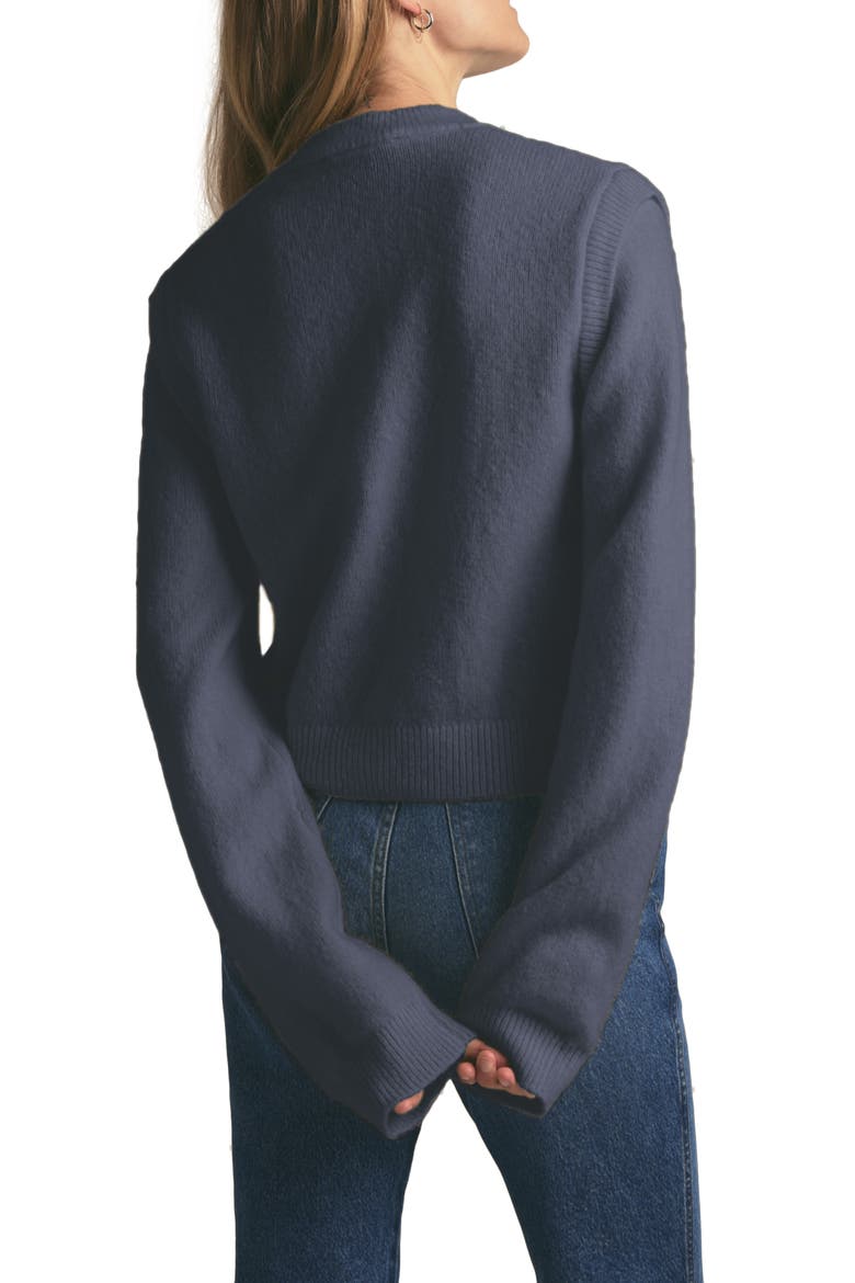 The Varsity Wool Blend Cardigan, Alternate, color, DARK SLATE