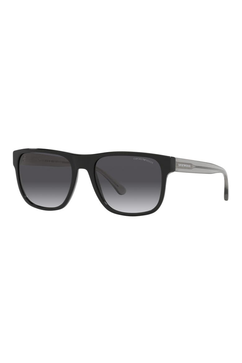 56mm Pillow Sunglasses, Alternate, color, BLACK / GRADIENT GREY