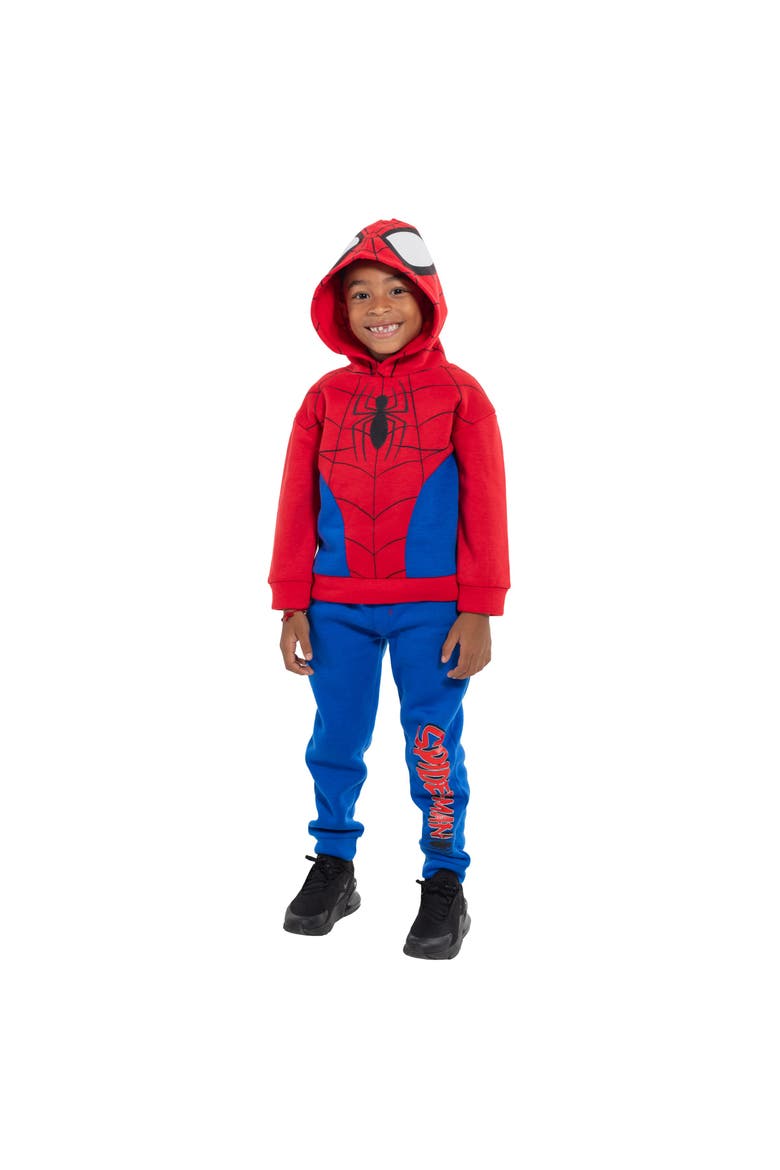Spider-Man Cosplay Fleece Hoodie and Pants Set, Alternate, color, Spider Man Red Blue