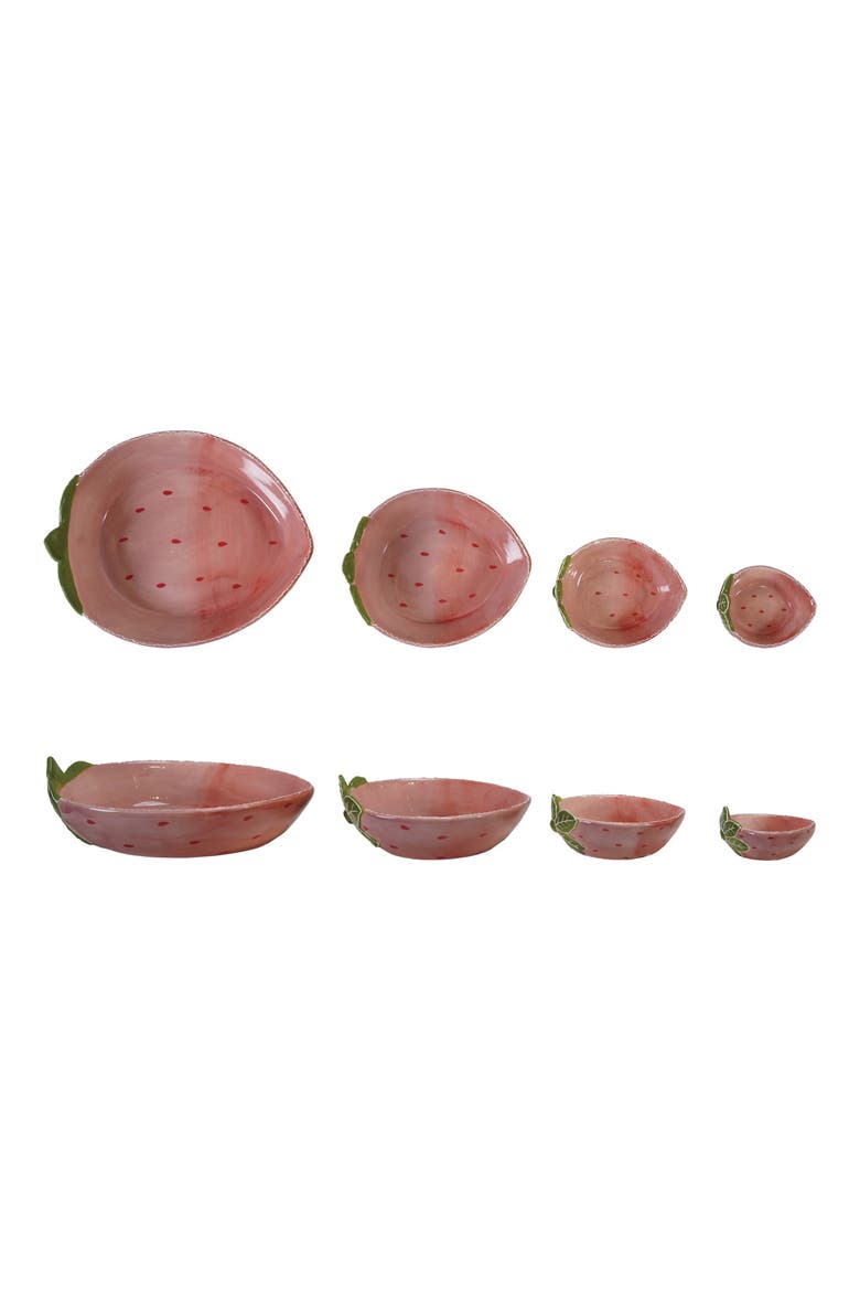 Strawberry Shaped Nesting Bowls, Main, color, Pink