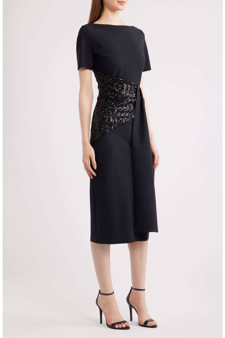 Sedva Sequin Cocktail Dress, Alternate, color, 37 BLACK