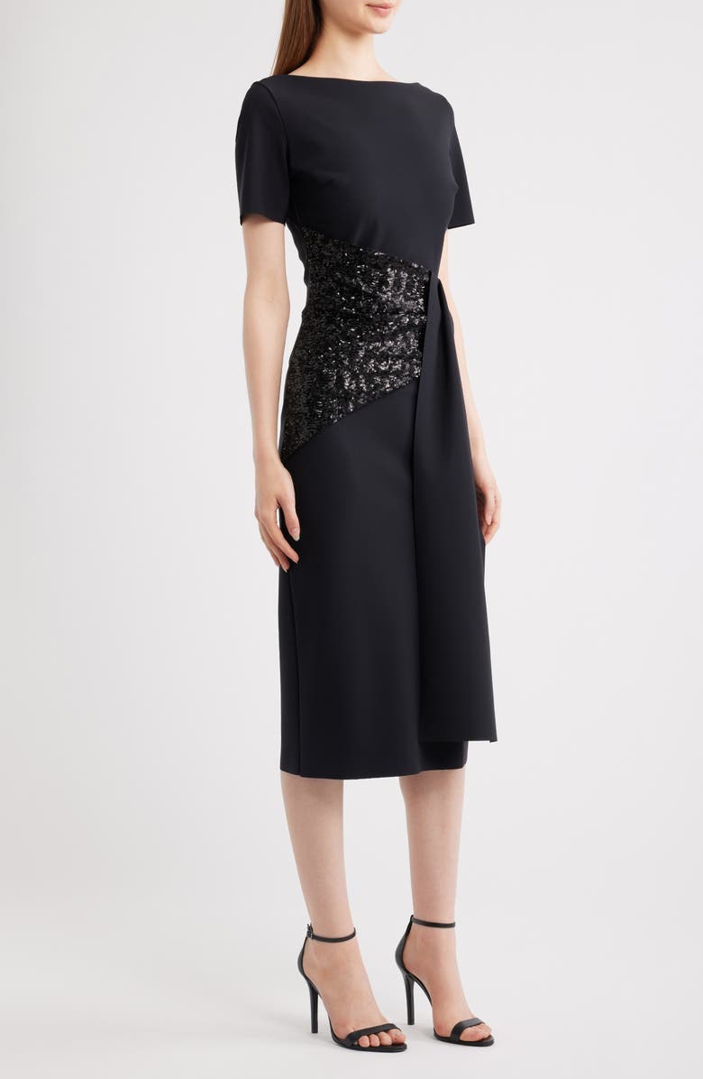 Chiara Boni La Petite Robe Sedva Sequin Cocktail Dress, Alternate, color, 37 Black