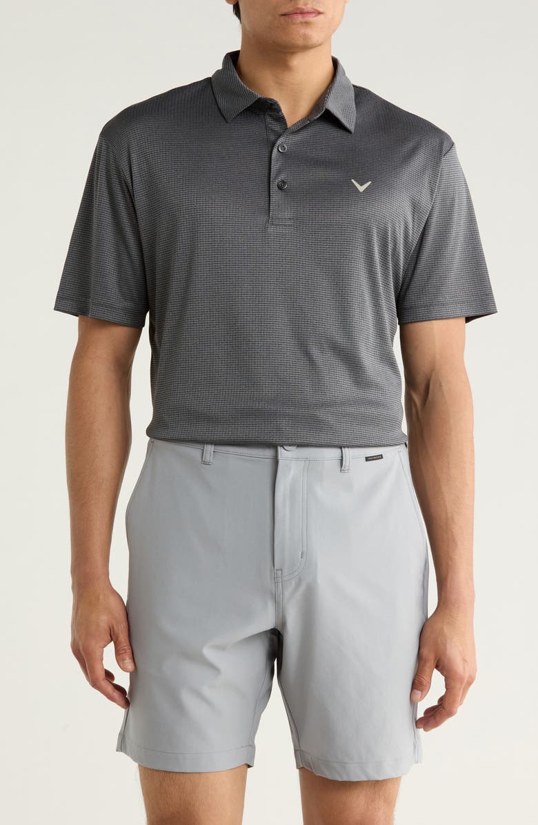 Callaway Ventilated Jacquard Golf Polo, Main, color, Caviar