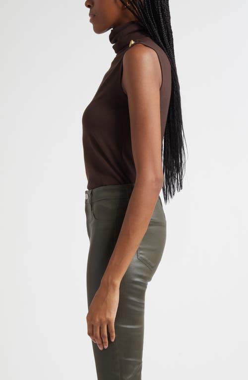 L'agence Ceci Sleeveless Turtleneck Sweater In Brown