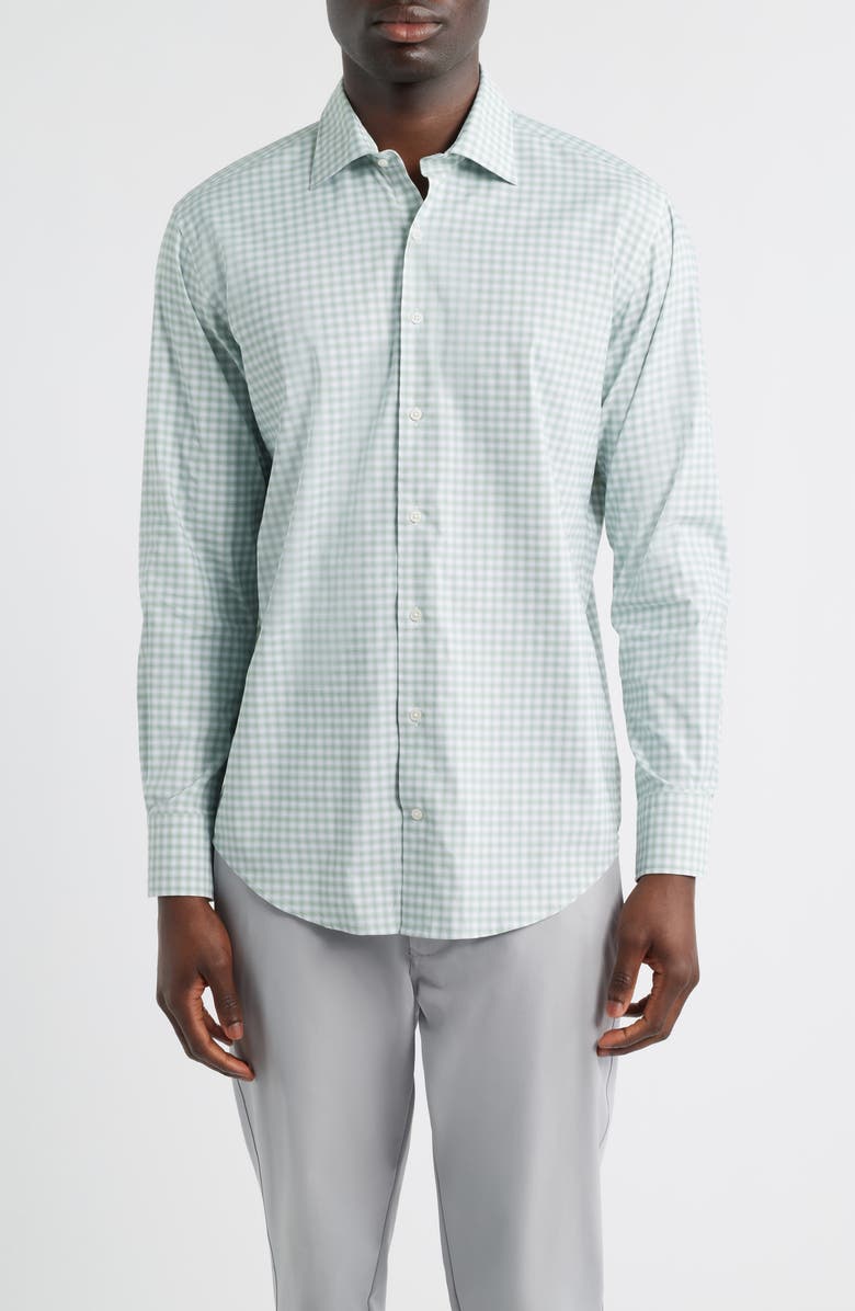 Peter Millar Lewis Performance Twill Button-Up Shirt, Main, color, Grandview