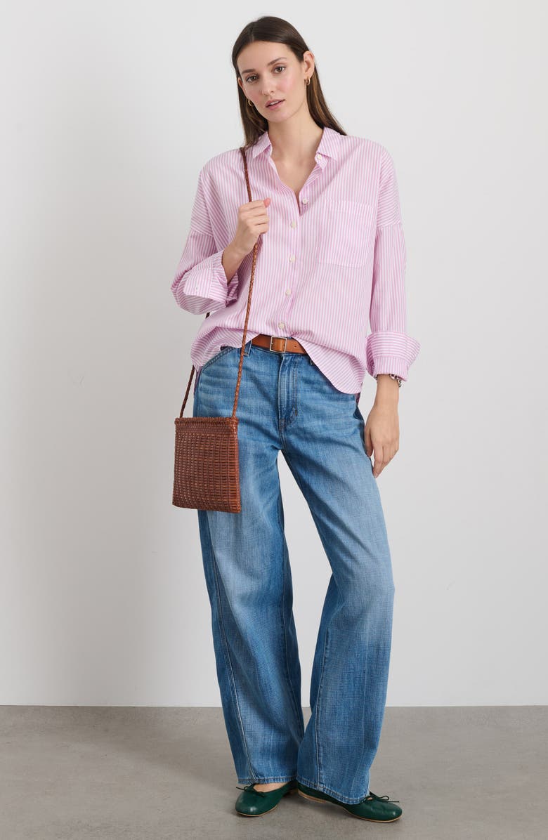 Alex Mill Jo Stripe Shirt, Alternate, color, Lavender/ White