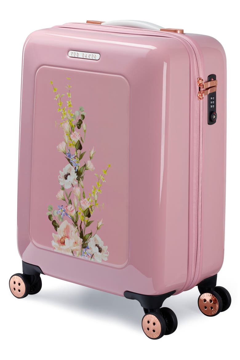 Small Elegant Print 21-Inch Spinner Carry-On, Alternate, color, PINK