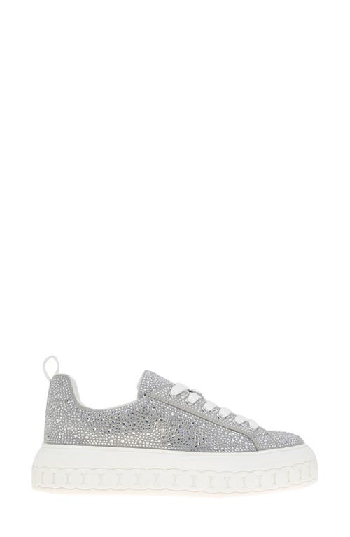 Bcbgeneration Women's Riso Lace-up Platform Sneakers In Silver Rhinestones