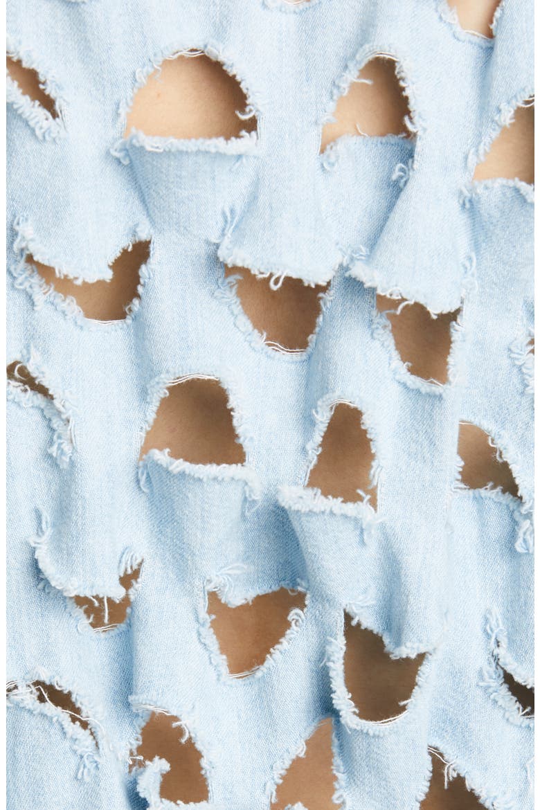 Cutout Denim Shirt, Alternate, color, LIGHT BLUE
