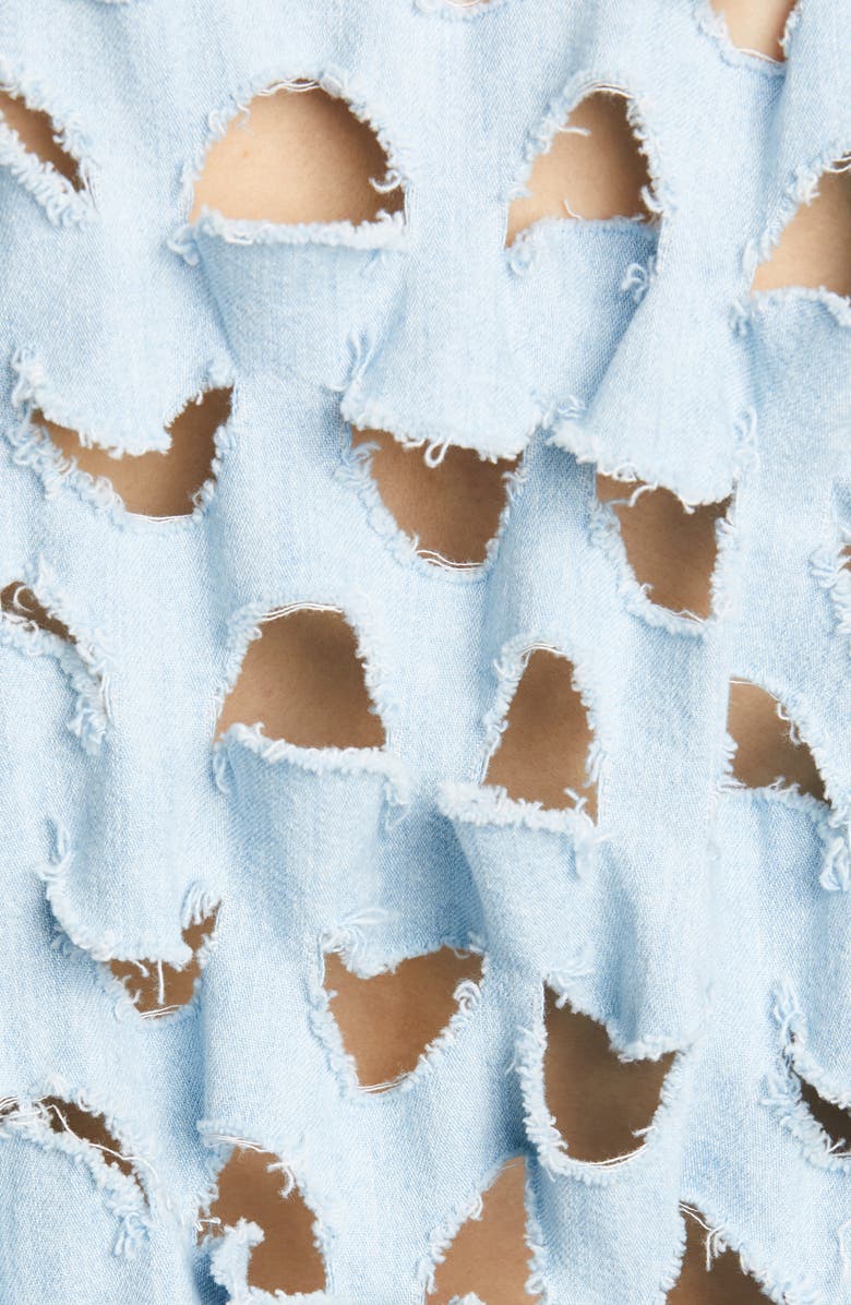 VETEMENTS Cutout Denim Shirt, Alternate, color,