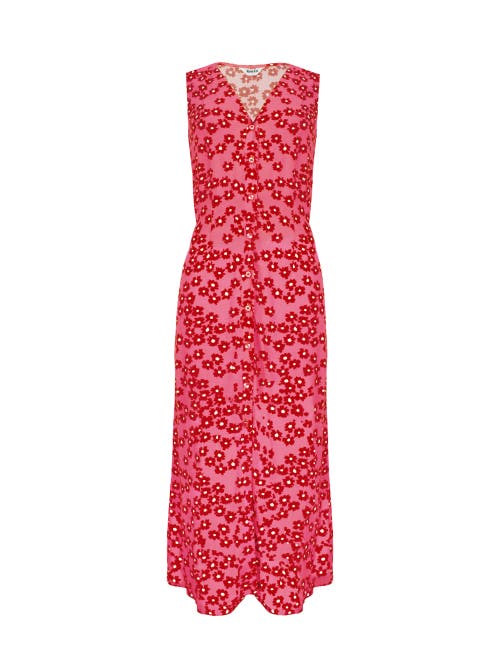 Ro&zo Sleeveless Floral Button Front Dress In Multi