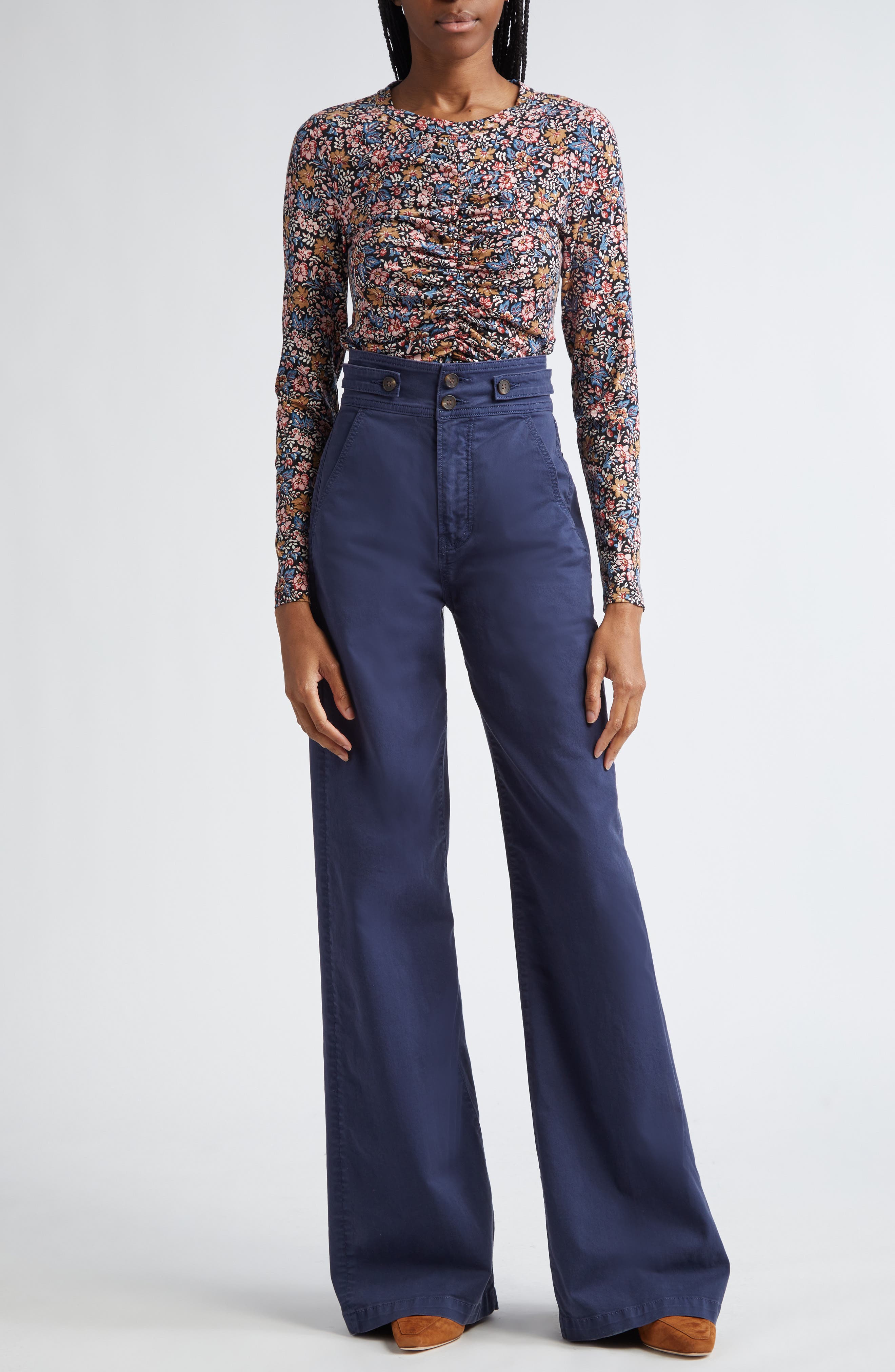Veronica Beard Maisel High Waist Wide Leg Pants