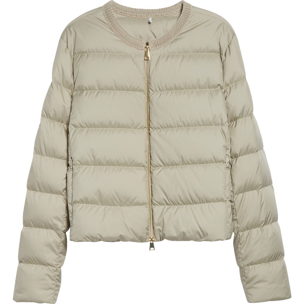 Moncler Mauvezin Mixed Media Down Puffer Jacket In Neutral