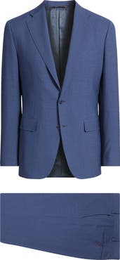 Canali Capri Trim Fit Solid Blue Impeccabile Super 130s Wool Suit