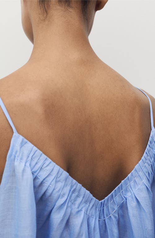 Mango Chemise De Nuit En Ramie Effet Dégradé Bleu - Femme - L -