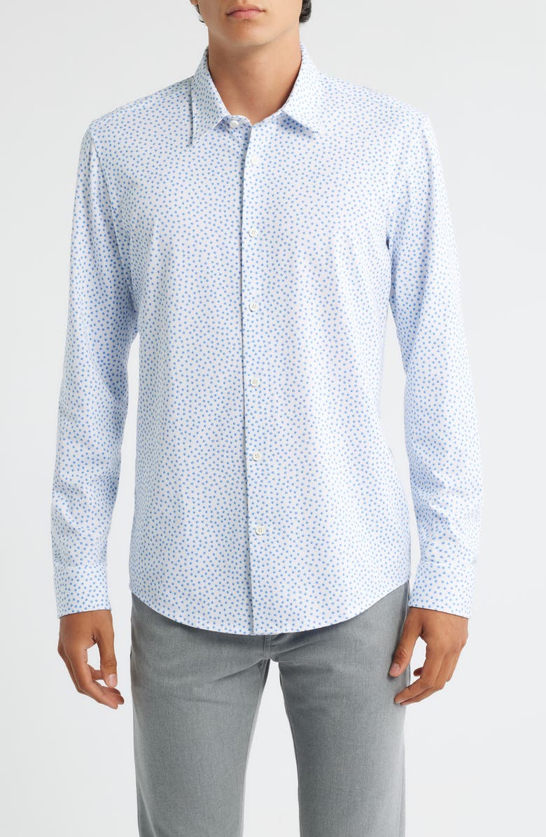 BOSS Roan Kent Slim Fit Button-Up Shirt, Main, color, Light/ Pastel Blue Dots