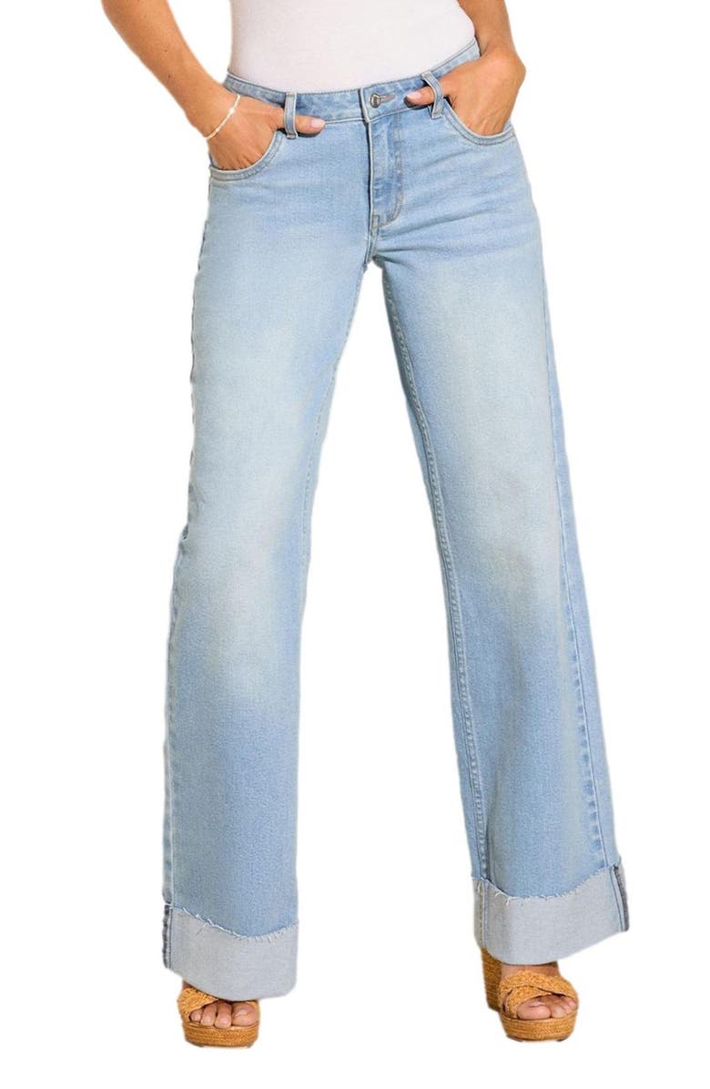 Friends Like These Turn Up Wide Leg Jeans, Main, color, Blue