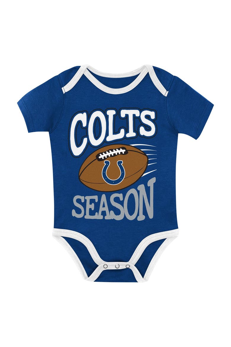 Infant Outerstuff  Indianapolis Colts First Round Pick 3-Piece Creeper Set, Alternate, color, Blue