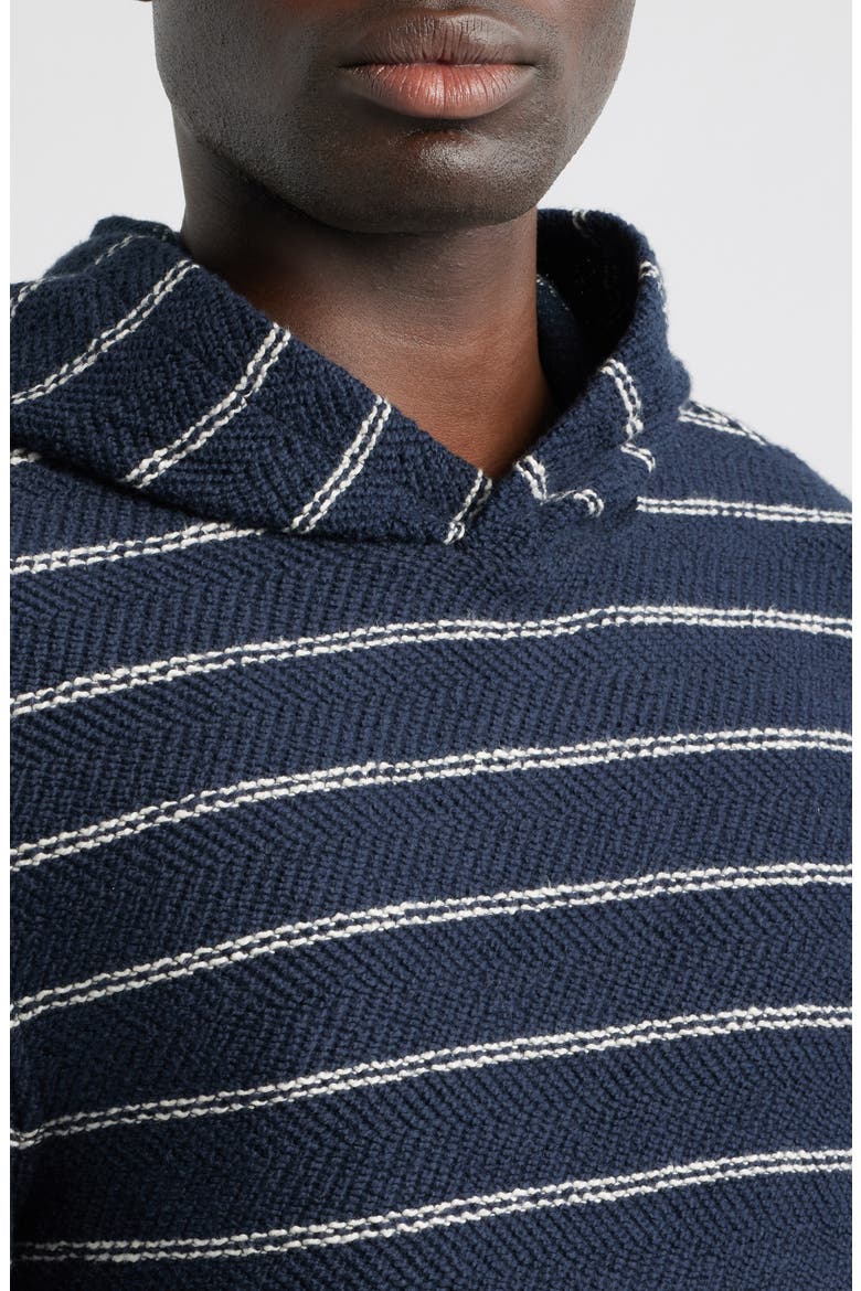 Whitewater Stripe Organic Cotton Blend Hoodie, Alternate, color, NAVY POINT STRIPE