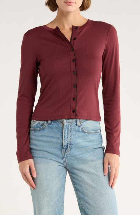 Elodie Pointelle Stitch Button-Up Top