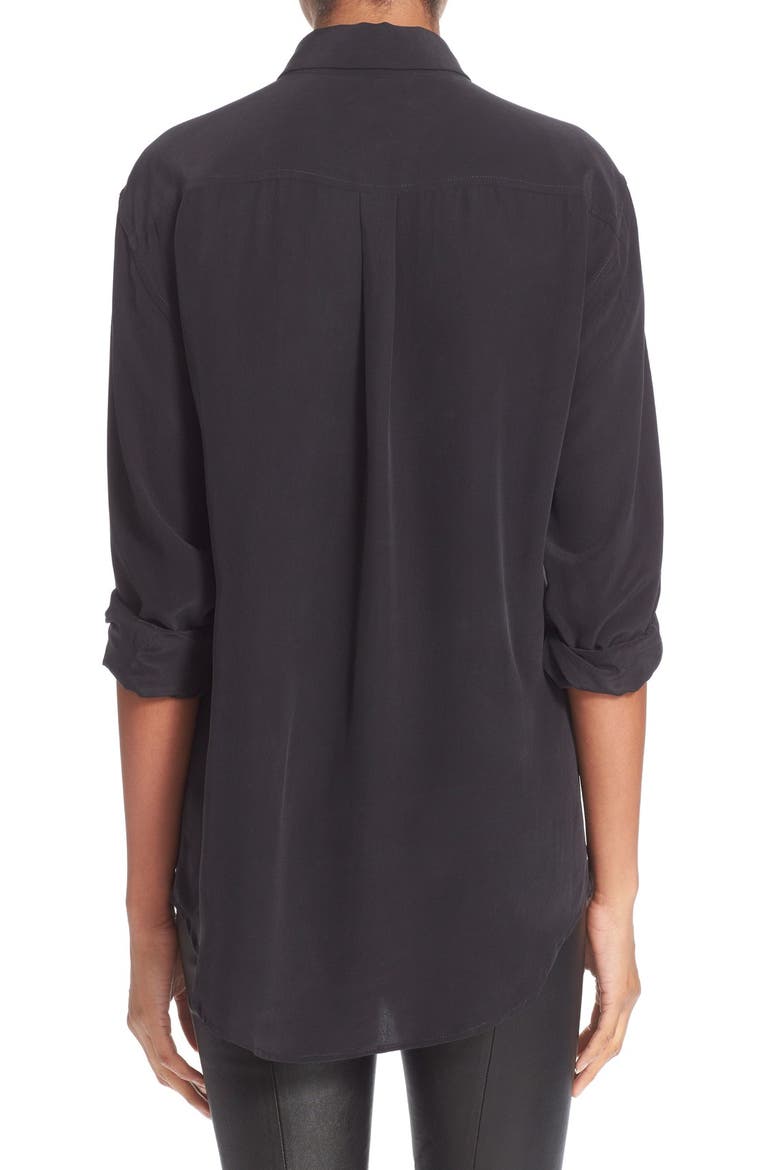 'Signature' Silk Shirt, Alternate, color, TRUE BLACK