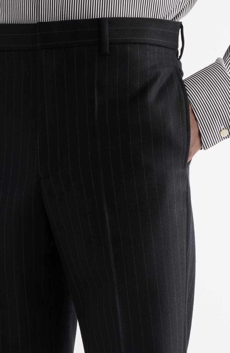 Givenchy Classic Fit Pinstripe Flat Front Wool Suit Pants, Alternate, color, Black/ Grey